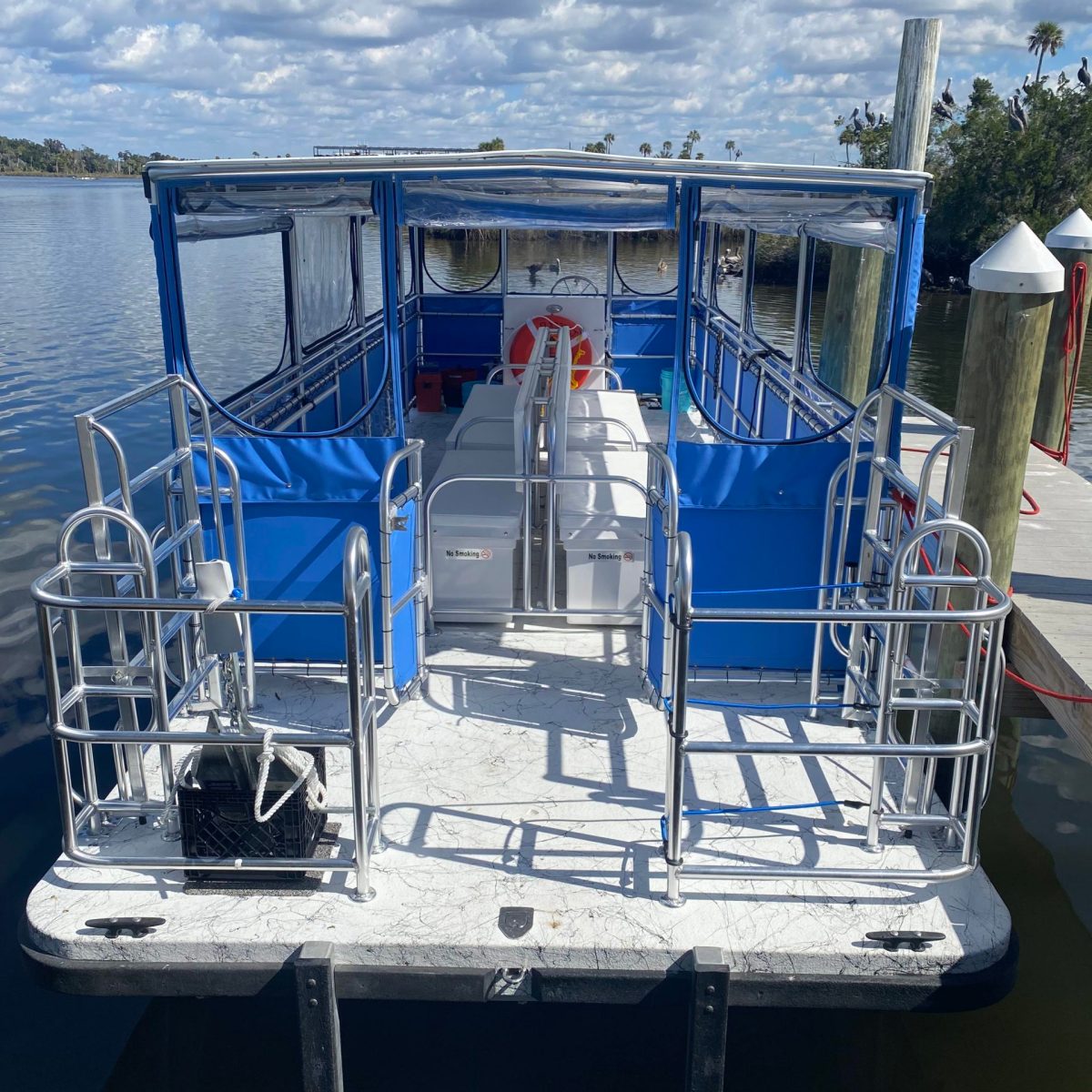One of the Fun 2 Dive manatee snorkeling boat.